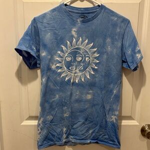 Blue Tie-Dye Sun Graphic Kids Tee